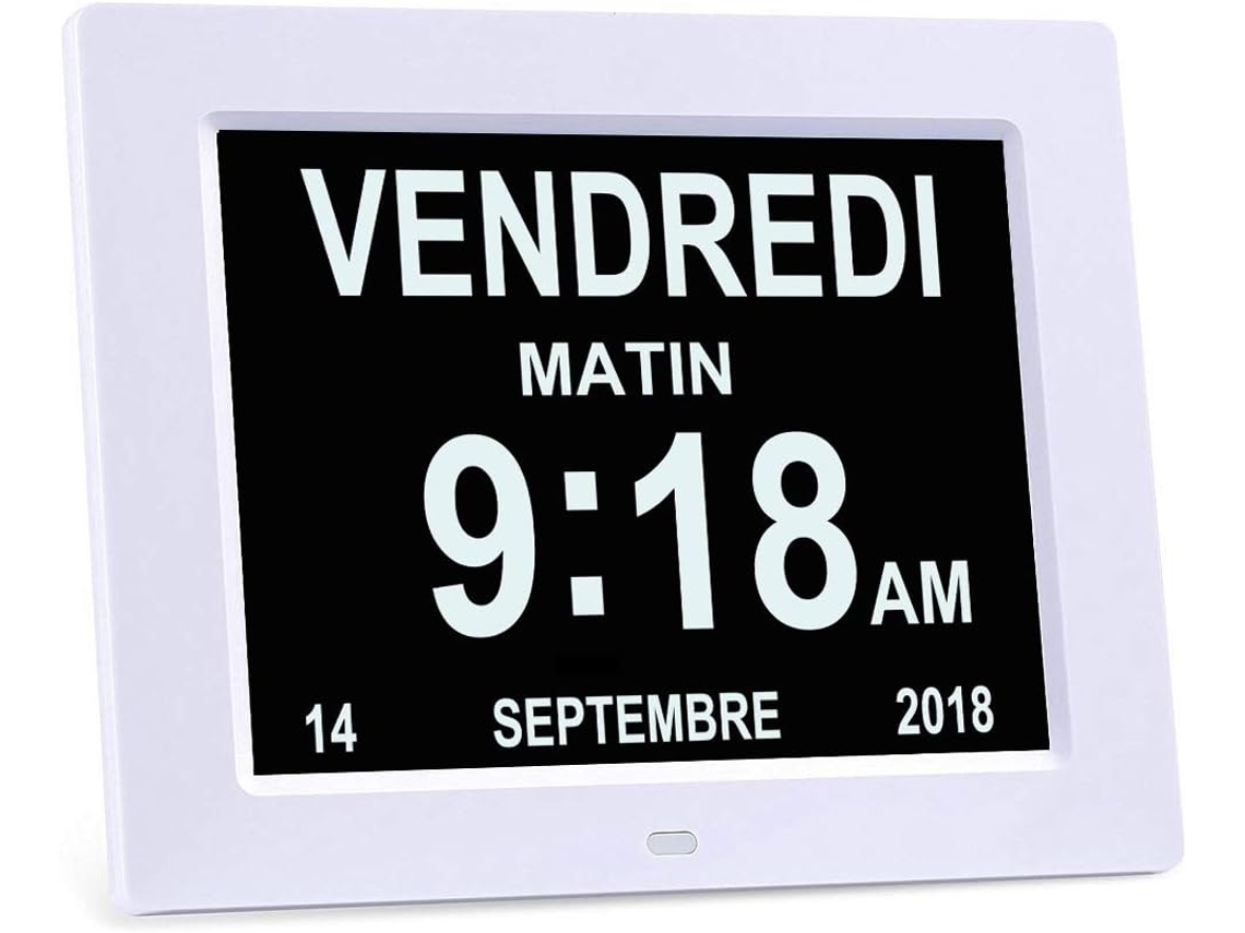 Relógio Digital Lcd De 8 Polegadas Com Calendário E Data., Relógio Digital Lcd De 8" Com Calendário, Data, Dia E Hora - Relógio Para Alzheimer