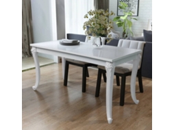 Vidaxl Mesa De Jantar 116x66x76 Cm Branco Brilhante