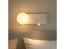 Aplique de Parede em Metal Branco com Leitura Led 3w 2800k e Globo Decorativo G9 Domo ALPINALUZ