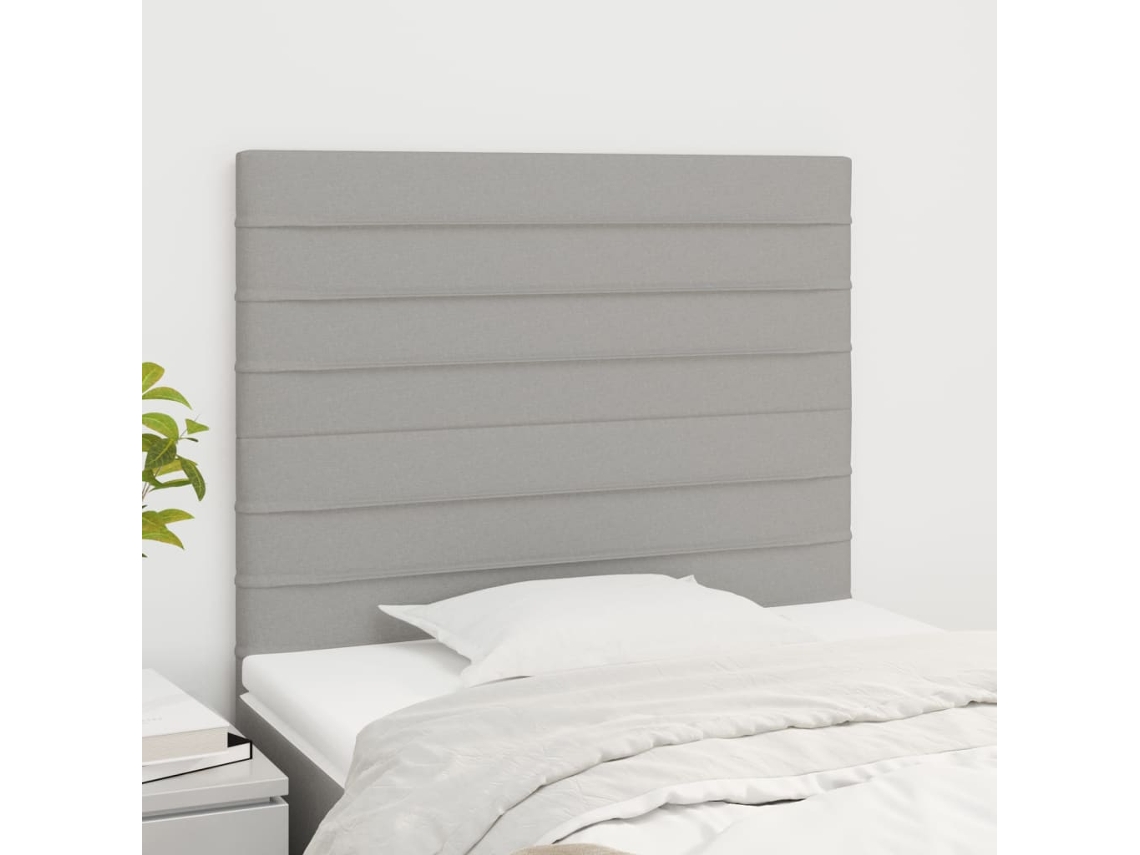 Vidaxl Cabeceira Cinza Claro 100x5x118/128 Cm Tecido