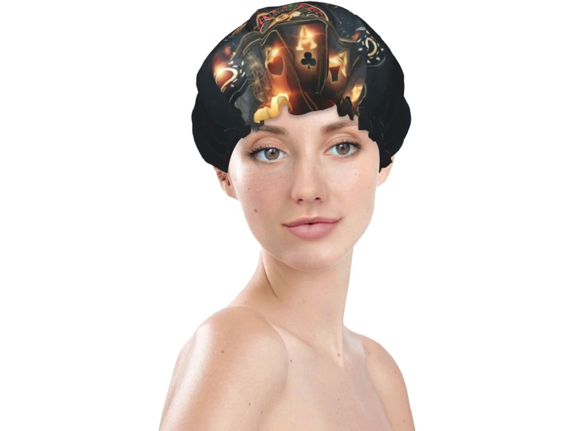Touca De Banho Feminina, Reutilizável, Impermeável, Dupla Camada, Com Elástico, Ideal Para Cabelos Longos, Touca De