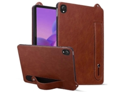 Capa De Couro Para Tablet Compatível Com Lenovo Tab K10c / Tab E10c Com Alça De Mão E Suporte.