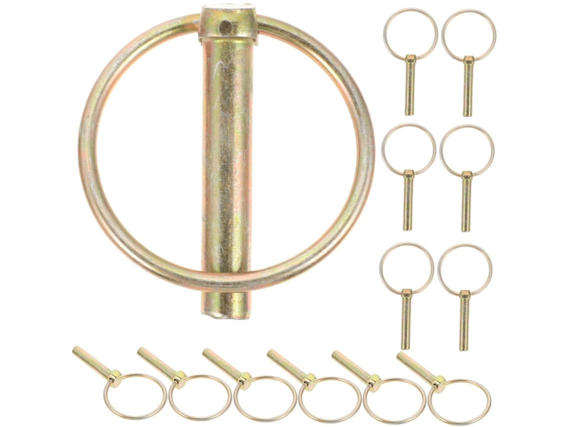 Kit Com 16 Pinos De Segurança De Ferro Zincado De 10x50 Mm Com Argola.