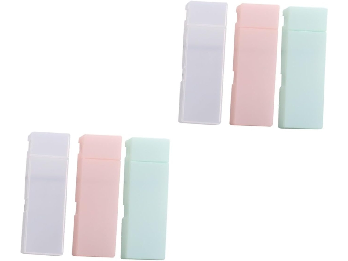 Estojo de Lápis Plástico Transparente Alipis com 6 Peças, Porta canetas Fosco para Material Escolar, Modelo 21