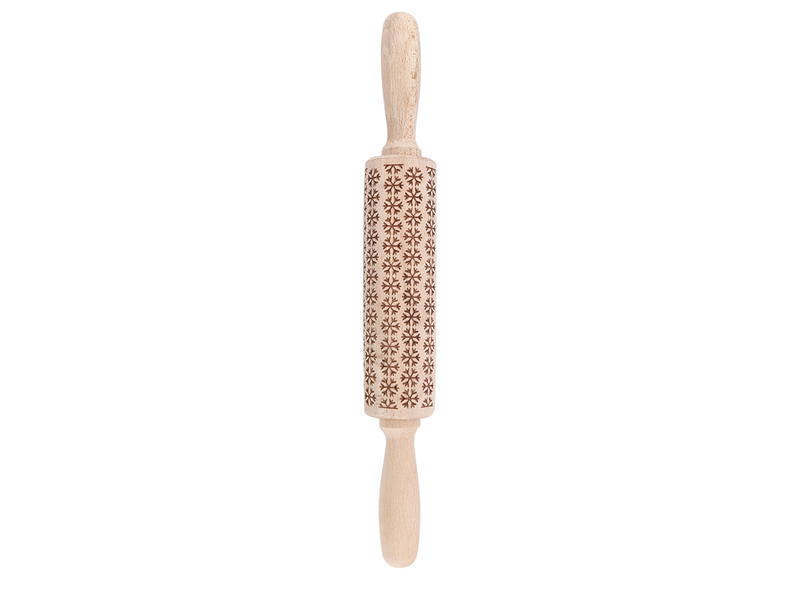 KOFIHETY Rolo De Madeira Com Padrão De Natal Para Padaria, Efeito Em Relevo (flocos De Neve)