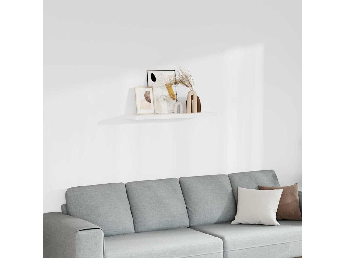Vidaxl Prateleira De Parede Suspensa 90x23,5x3,8 Cm Mdf Branco