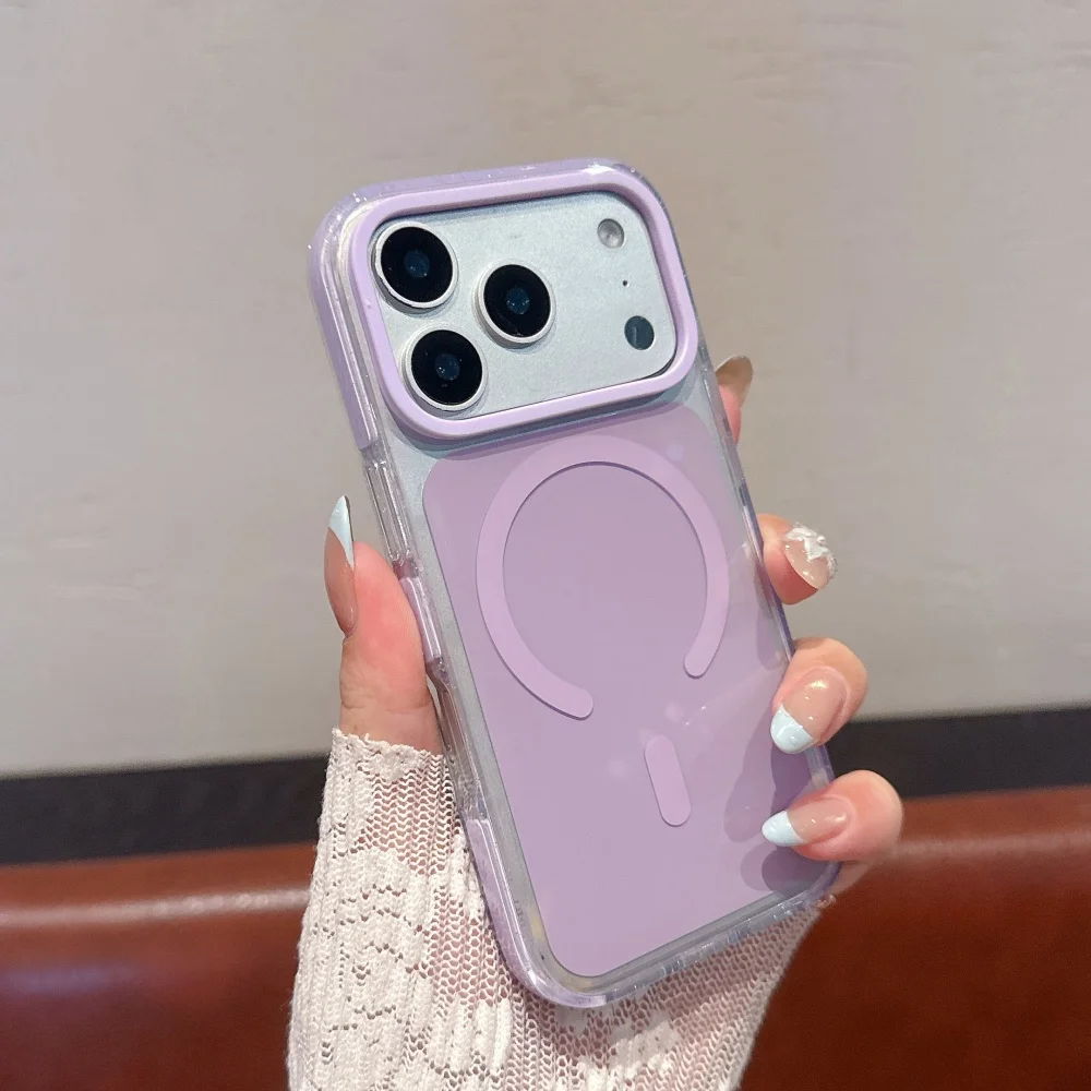 Capa Para Celular (roxa, Iphone 17 Pro Max), Compatível Com Encaixe Magnético Magsafe, Resistente A Impactos E Arranhões.