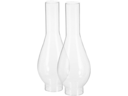 Conjunto de 2 Lâmpadas de Querosene de Vidro Transparente para Lareiras com 38 Furos SFUSHOS