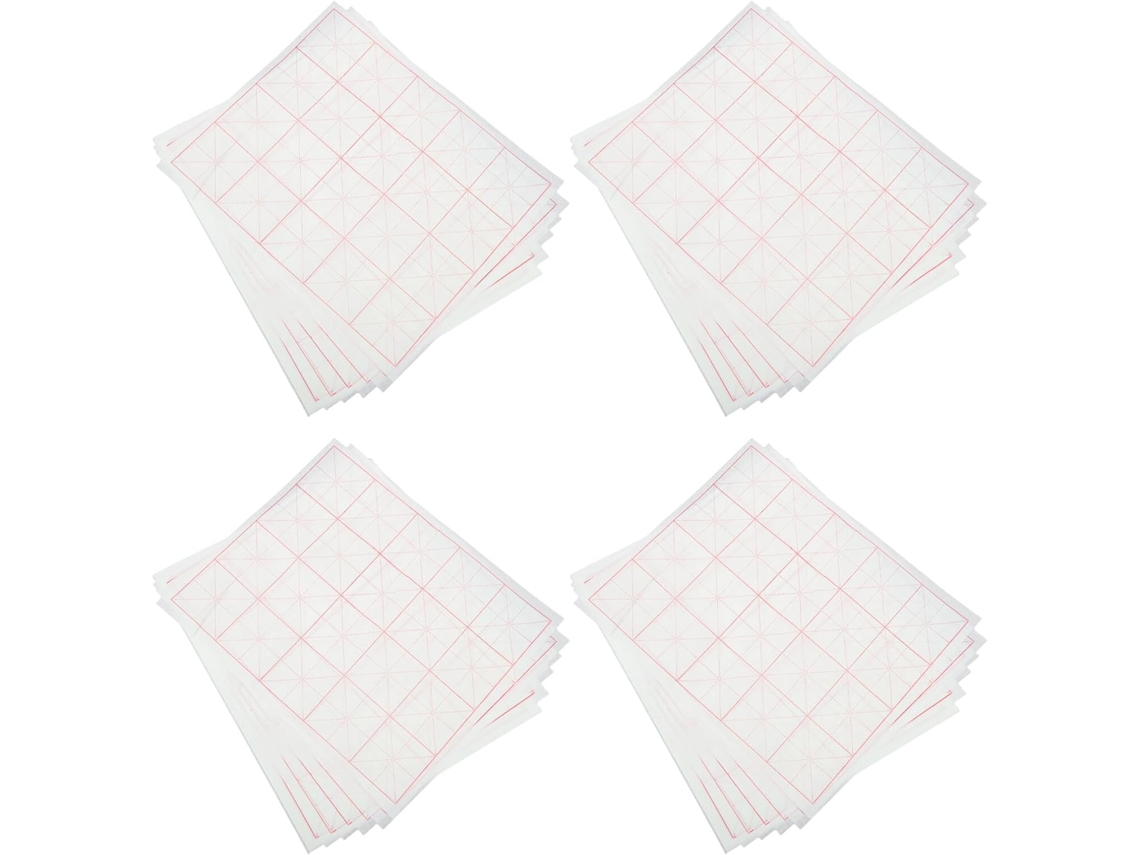 Papel Xuan Semi-cru Quadriculado 8cm 50 Folhas Branco – Absorvente Arroz