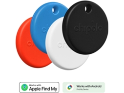 Localizador CHIPOLO Pop (4 unidades - Preto/Branco/Vermelho/Azul)
