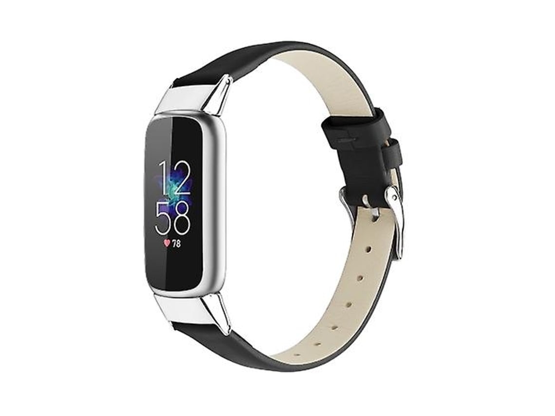 Lurelia Pulseira, Compatível Com Fitbit Luxe De Couro Preta, Acabamento Moderno