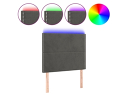 Cabeceira de Cama com Led Veludo Cinza escuro MAISON EXCLUSIVE (80x5x118 cm)