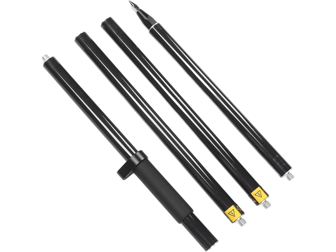 Bastão Prismático De 2m Em Fibra Carbono Para Topografia Rtk, Com 4 Seções Destacáveis, Leve, Com Nível De Bolha