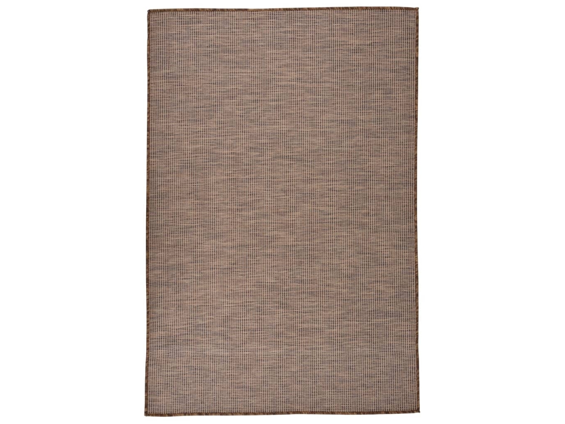 Vidaxl Tapete De Tecido Plano P/ Exterior 120x170 Cm Castanho