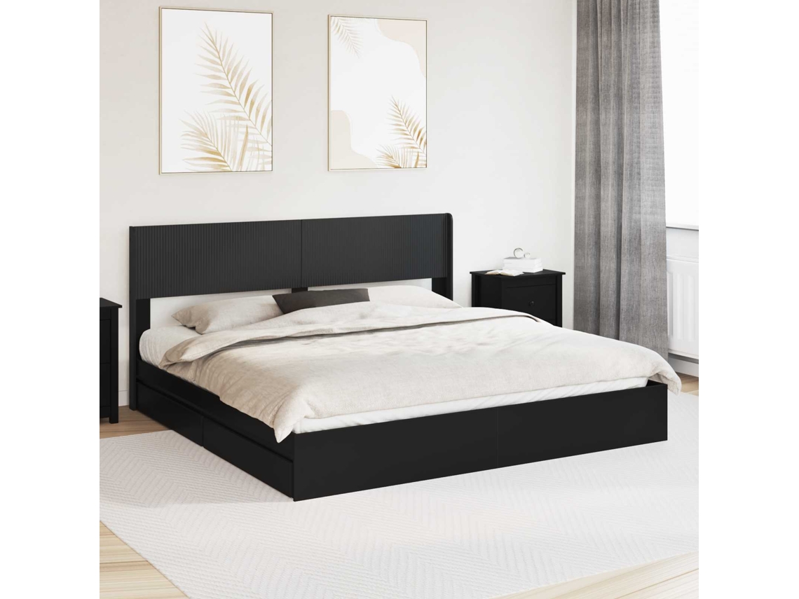 Vidaxl Estrutura De Cama Com Armazenamento E Cabeceira 2 Unid.