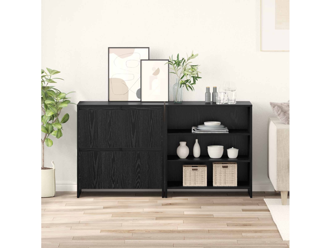 Vidaxl Buffet 2 Unid. Carvalho Preto 70 X 41 X 75 Cm