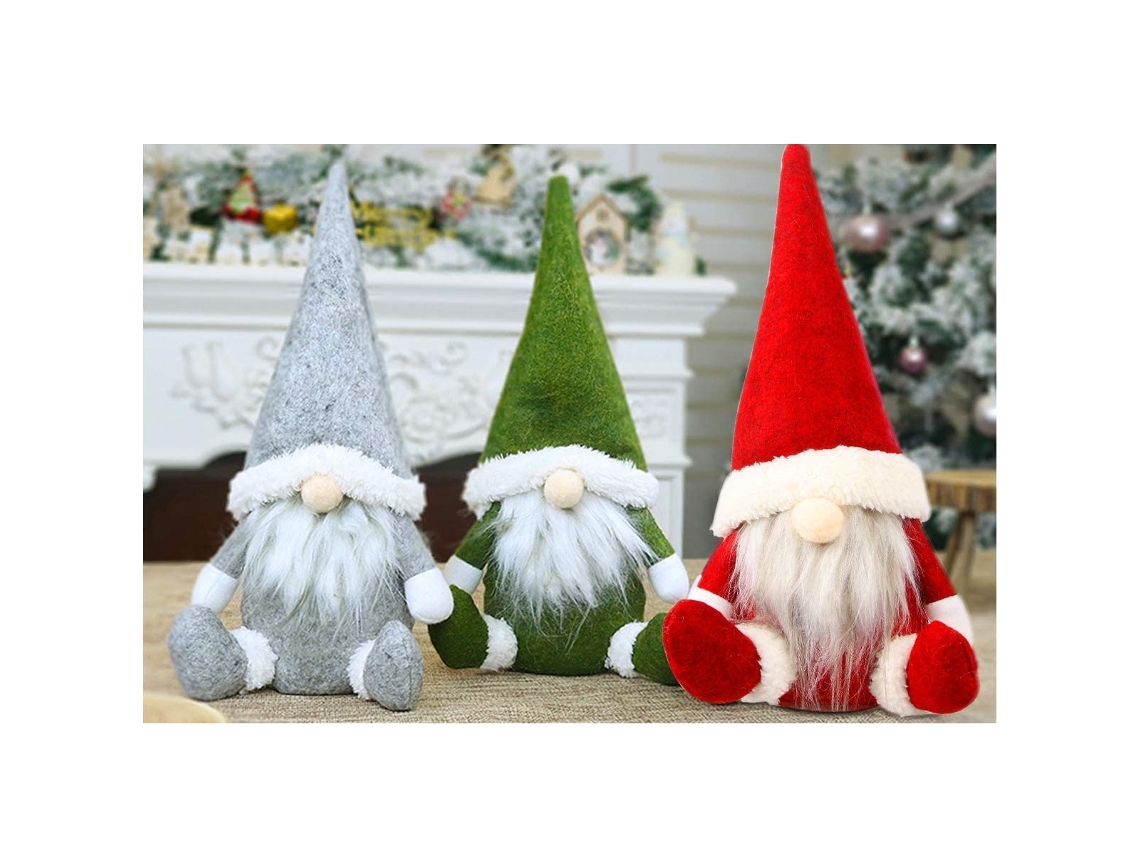 Decorações de Natal Gnomos de Pelúcia, Figuras Nórdicas Pai Duende, Decorações Feitas À Mão, Conjunto de 3 Peças, Ergonômico, Uso Diário STELASPLEN