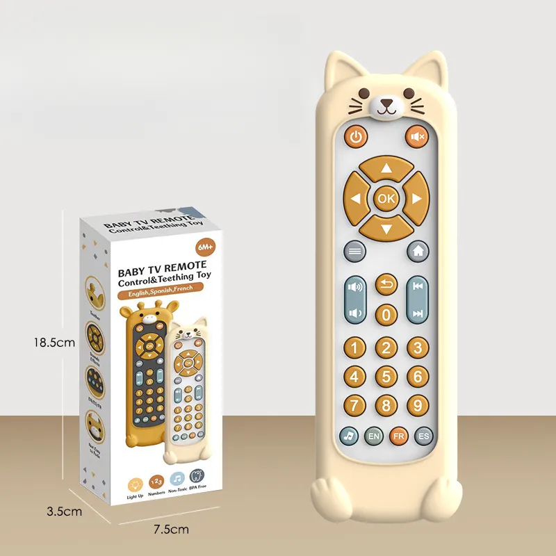 Brinquedo Educativo para Bebê Formato de Controle Remoto com Música para 6+ Mesesgato CZHHMART