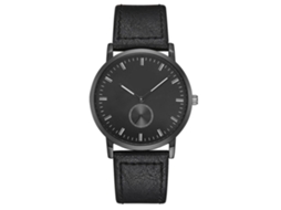 Relógio de pulso Tomi Business Quartz com pulseira de PU e mostrador redondo preto.