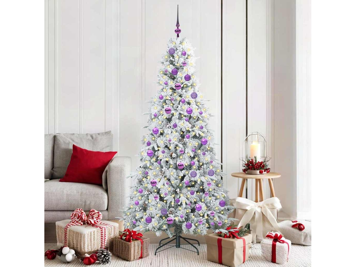 Vidaxl Árvore De Natal Articulada Artificial Branco 180 Cm Pe E Pvc