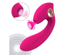 Vibrador de Massagem de Sucção 2 em 1 para Mulheres Rosa Vermelha YIZHOOD