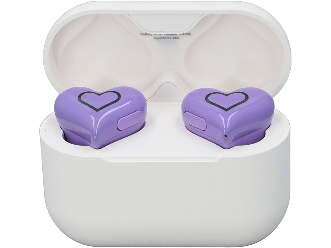 Fones De Ouvido Sem Fio Bluetooth 5.3 Em Formato Coração, Fofos E