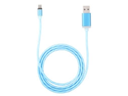 Cabo De Carregamento Magnético Rápido Para Iphone Com Luzes Brilhantes Em Azul Compatível Com Android E Type-c