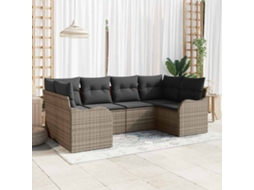Vidaxl Conjunto De Sofá De Jardim 6 Pcs Cinzeto Rattan Sintético