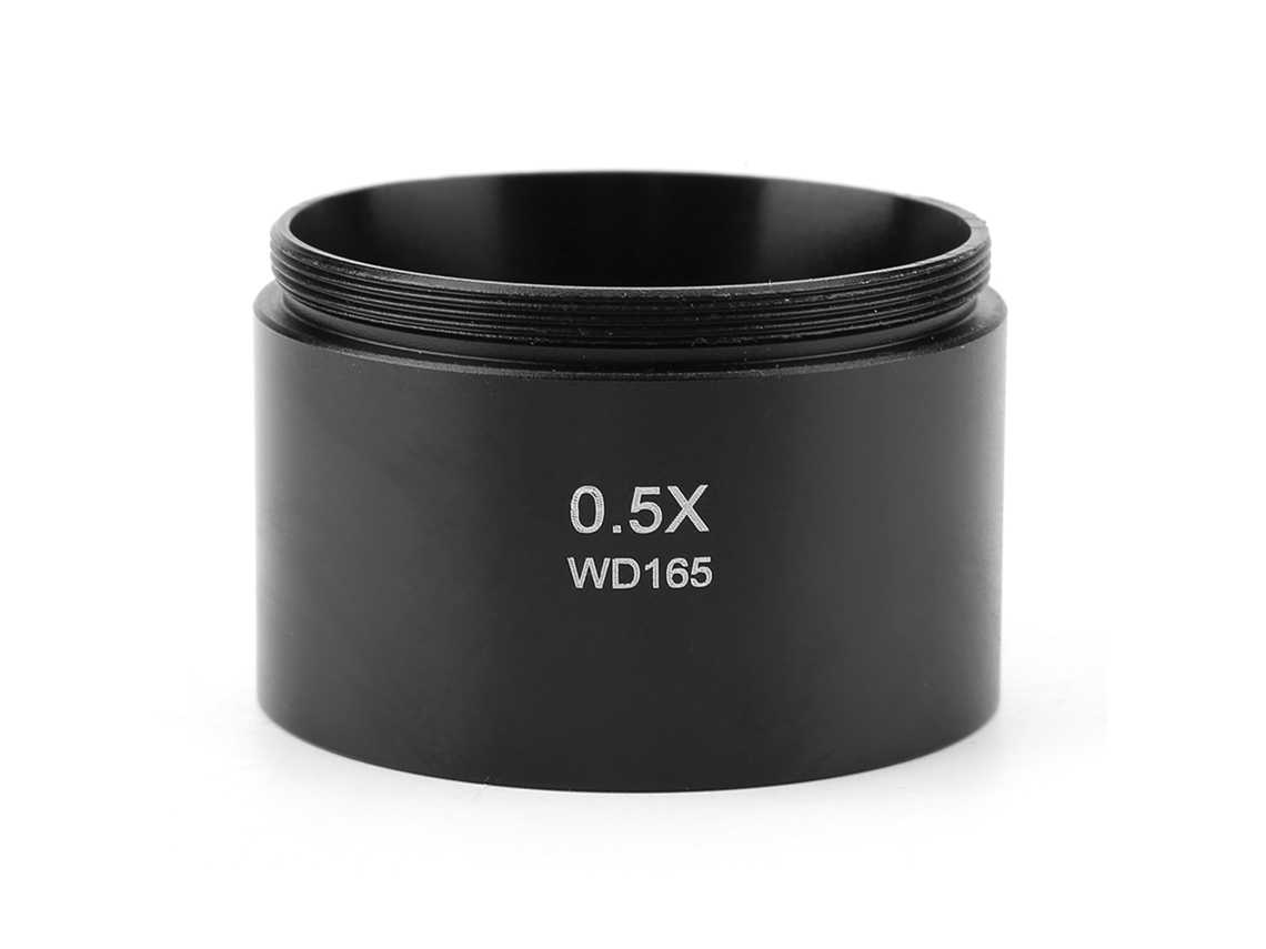 Lente Objetiva Auxiliar YURU 0.5x para Microscópio Estéreo, Rosca 48mm, KP 0.5x