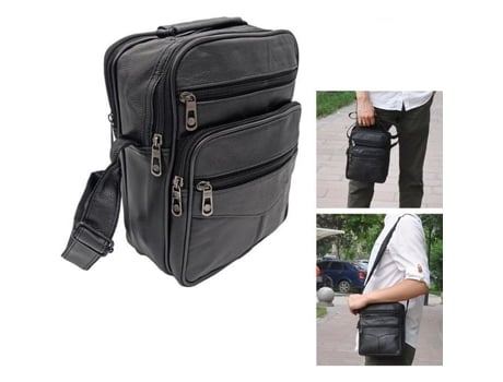 Bolsa Ajustável De Homem Cccc Verdadeiro Alça Pele Preto (ávelcm)
