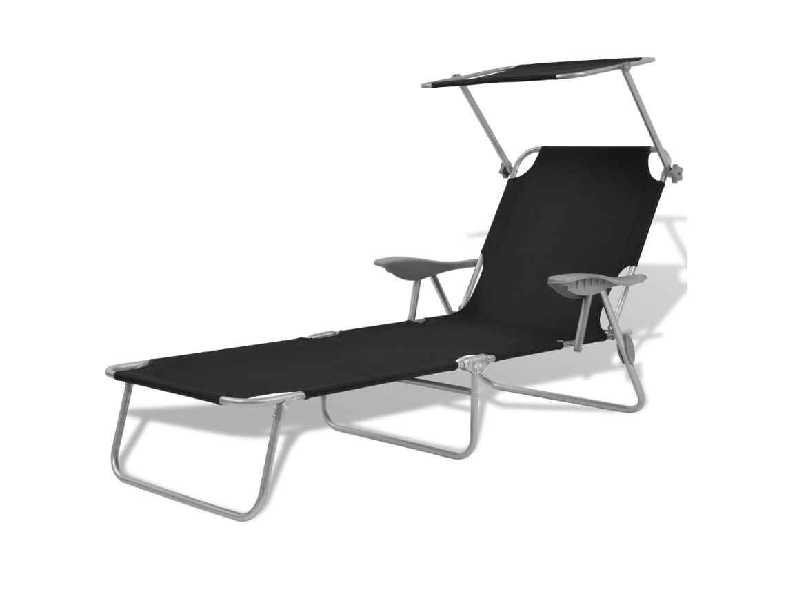 Outdoor Sunbed, Outdoor Sunbeds Vidaxl Preto Tecido (n/a)