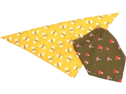 Bandana Triangular Estampada Luxshiny Cães, Em Poliéster, Pacote Com 2 Unidades
