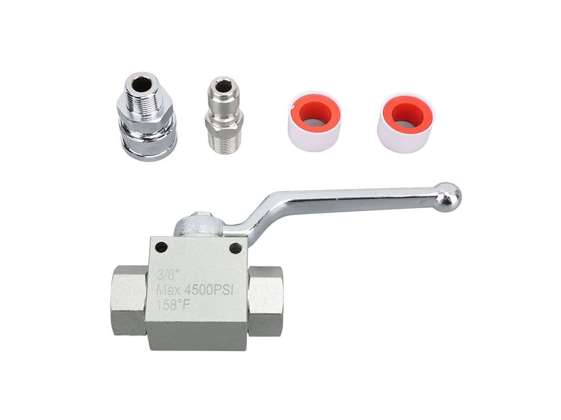 Válvula Bola Primerox, aço inox, 4500 Psi, conexões rápidas 3/8in | S/MARCA