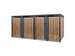 Caixotes do lixo ML-Design de 4 contentores 240L em aço antracite com aspeto de carvalho