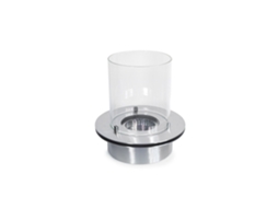 Queimador redondo com vidro para queima de bioetanol, Biolareira em aço inox, 3 litros de diâmetro (35 cm).