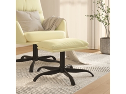 Vidaxl Apoio De Pés 60x60x36 Cm Couro Artificial Cor Creme
