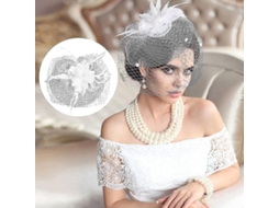 _chapéu de Noiva Feminino, Chapéu Cerimonial, Boné de Noiva para Mulheres com Acessórios de Penas e Pérolas