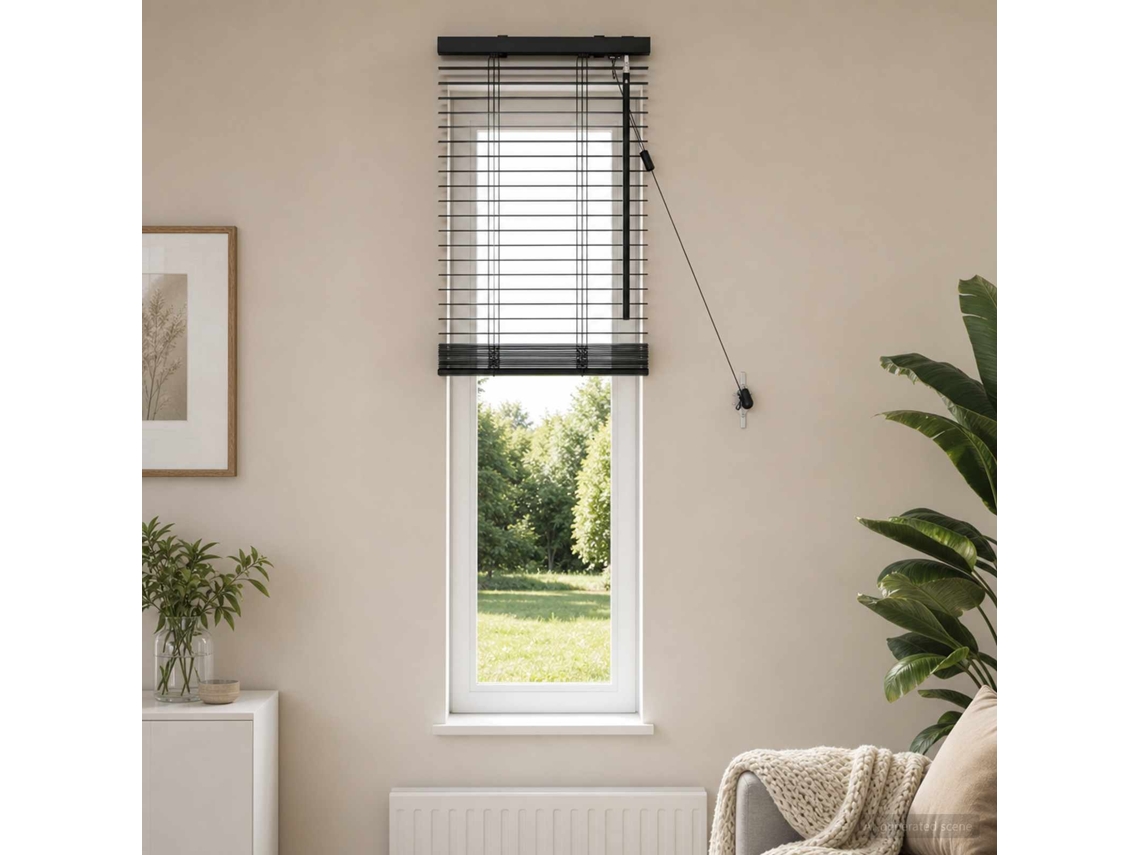 Vidaxl Cortina Veneziana Preto 40 X 130 Cm 35 Mm