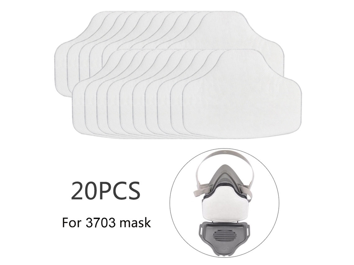 20pcs Filtros de Algodão para Respirador 3700, Resistente a Poeira e Partículas, para Soldagem, Retífica, Fundição | S/MARCA
