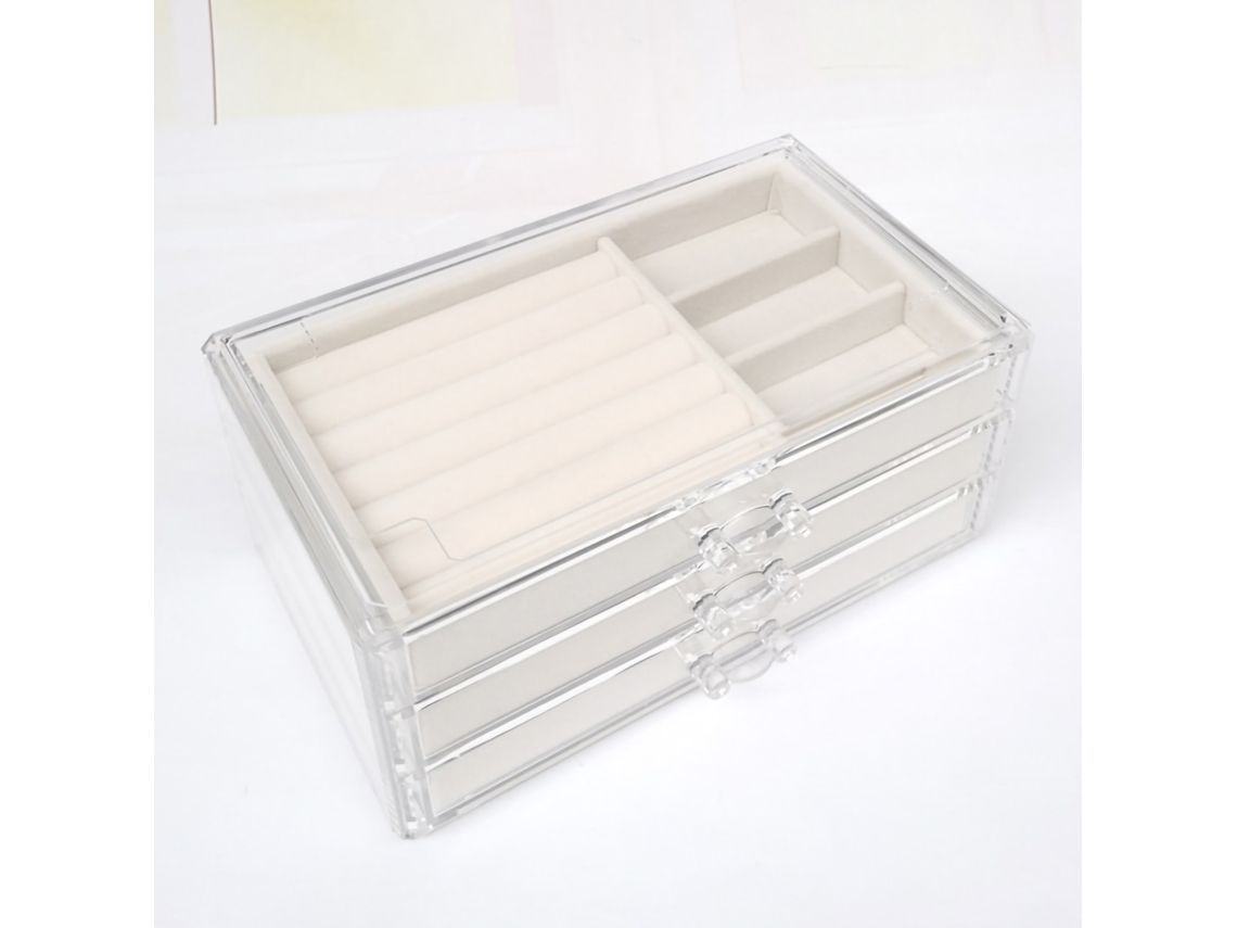 Organizador De Jóias Com 3 Camadas E Compartimentos
