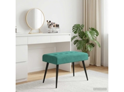 Vidaxl Banco Com Botões Estofados Turquesa 60 X 40 X 45 Cm Veludo