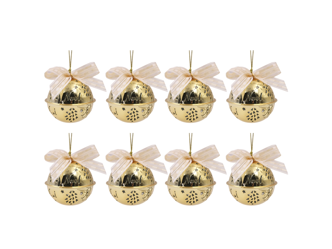 8 Sinos Redondos Decorativos Sinos de Metal para Festa Casa Natal