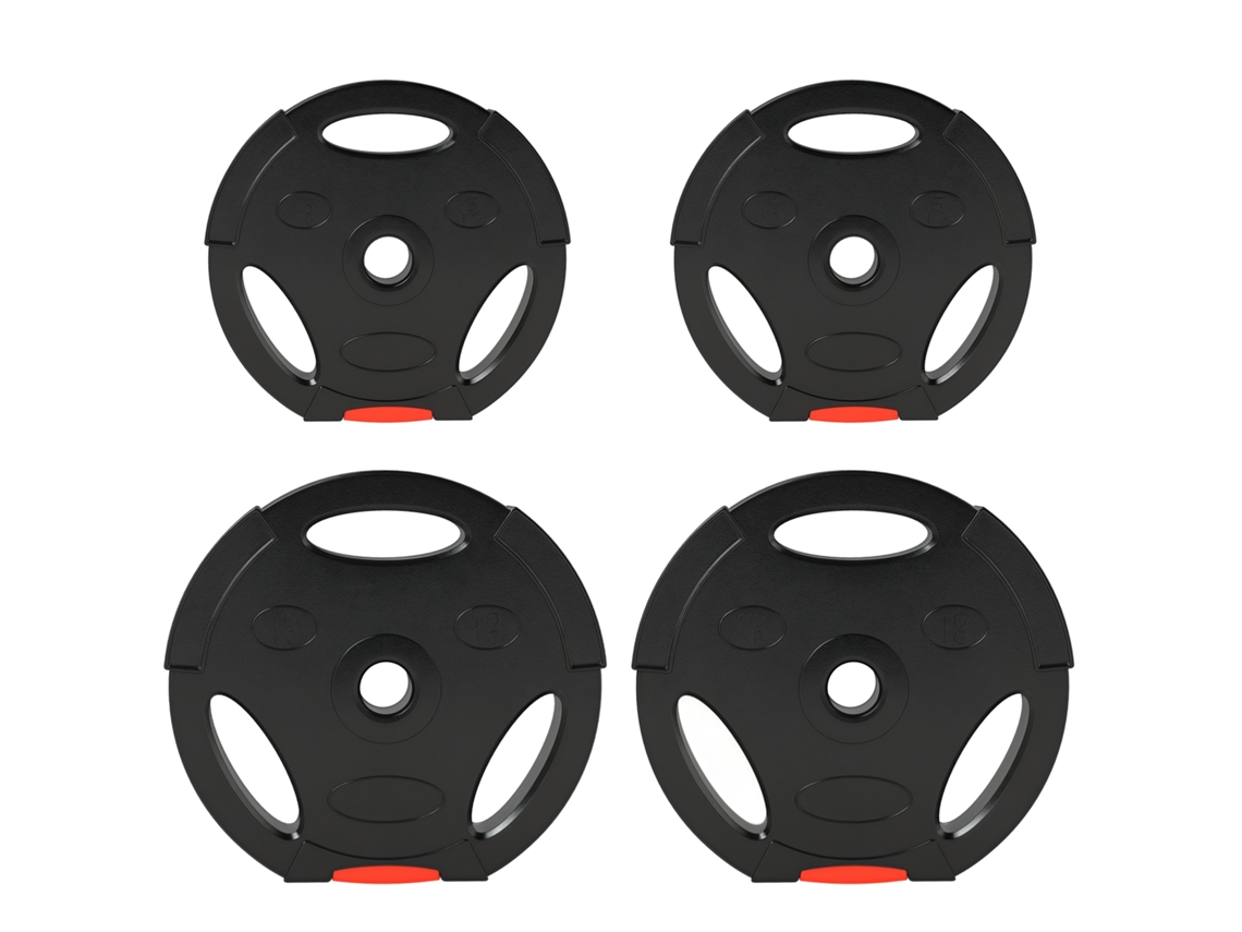 Conjunto de 2 halteres ajustáveis de 40 Kg, com 12 discos, PONTOCASA