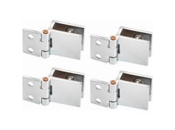 Bisagras de Vidro de Aleación, 4 Piezas Clip para Puerta de Vidro 0 Grados, Sin Taladrar para Mostradores Gabinetes Cocina (5 8mm)