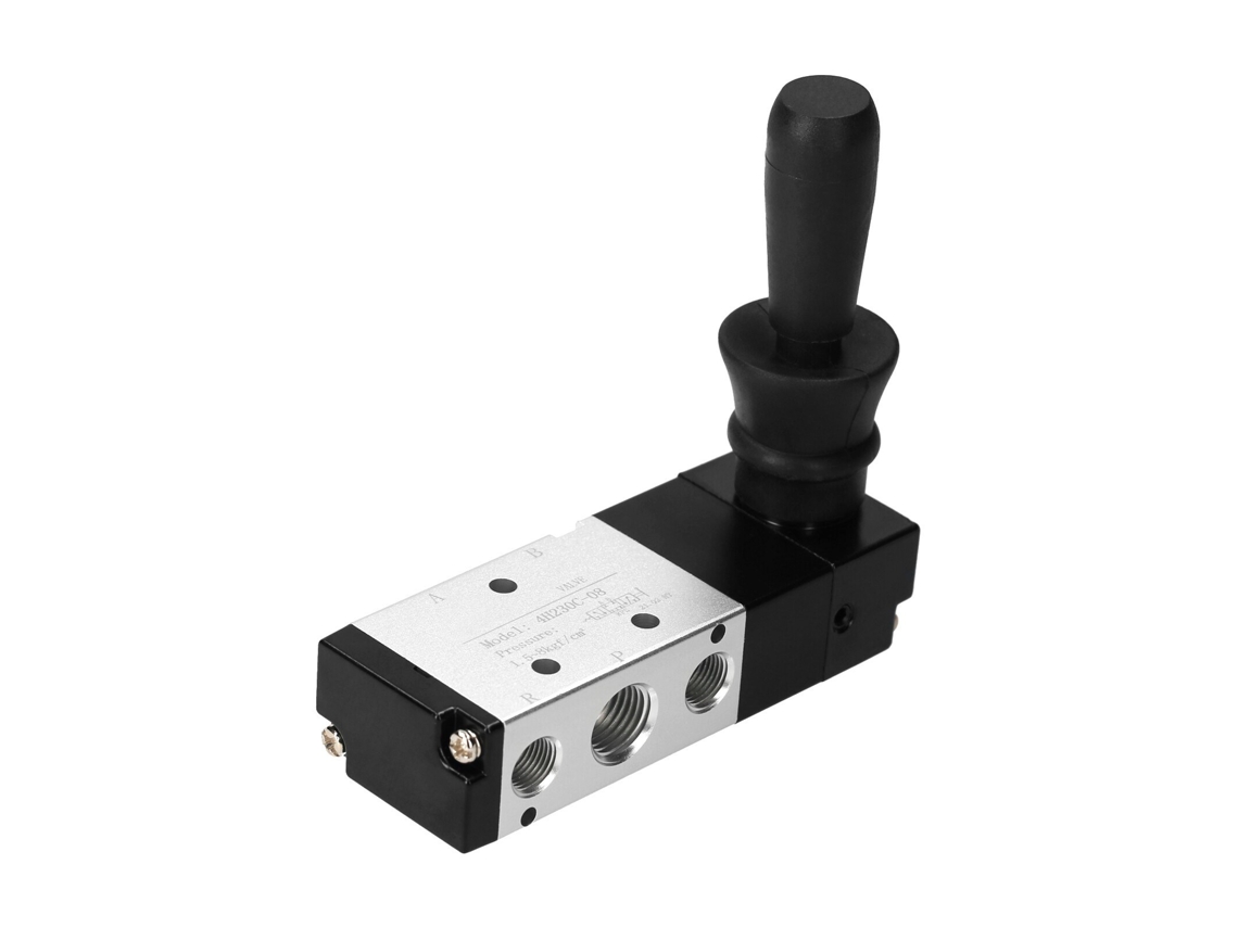 Kkmoon-Válvula Pneumática de 1/4 ''Pt 5 Vias 3 Posições Alavanca Manual de Ar Válvula Pneumática Válvulas Manuais de Controle de Ar #2