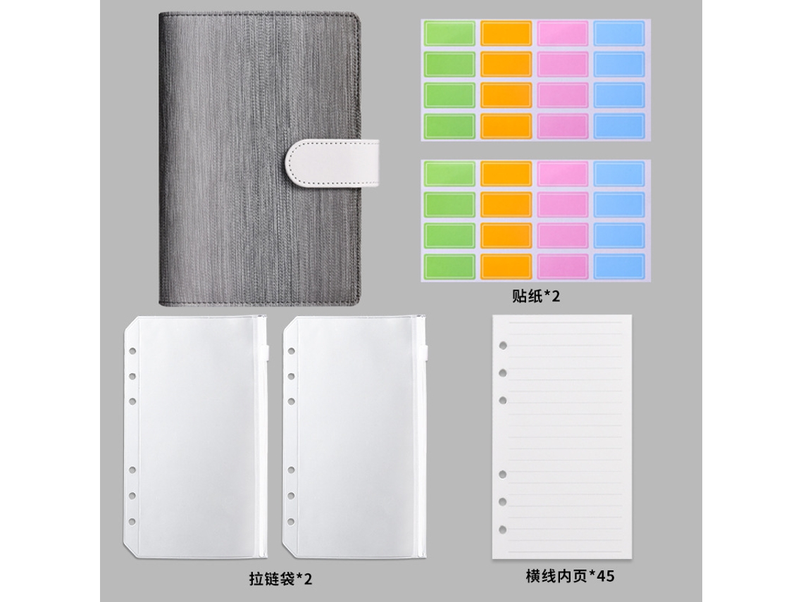 Gradient Macaron Budget Planner A6 Ring Binder With Zipper Pouches, Cash Ledger Notebook Set Standard Bundle Gradient