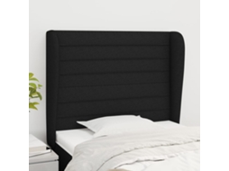 Cabecero con Alas de Tela 83x23x118/128 Cm Negro