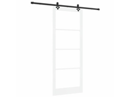 Porta Deslizante Com Conjunto De Ferragens Vidaxl Branco Madeira De Pinho Maciça