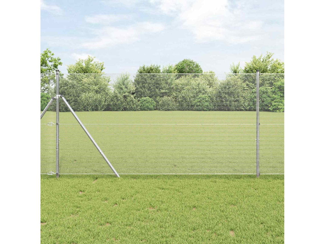 Vidaxl Cerca De Arame Soldado 5000 X 120 Cm Prateado