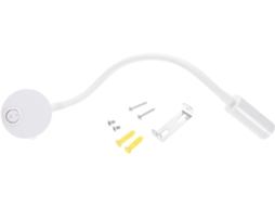 Luminária De Cabeceira Led Branca Flexível Iplusmile 3w, Luz Quente De 3000k, Luminária De Leitura Compacta Para Parede